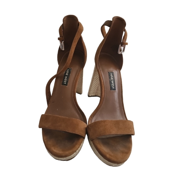 Nine West Leather Camel Espadrille Sandals 7M - Picture 8 of 8